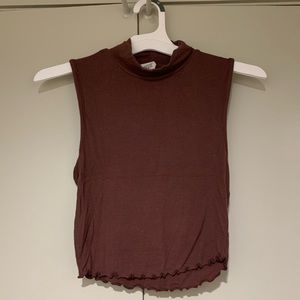 Cropped turtle neck top